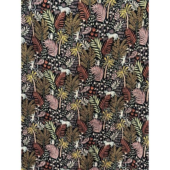 Loft Dress Size Small Pintucked Paradise Monkey Print Tie Side Buttons Jungle - Picture 7 of 8